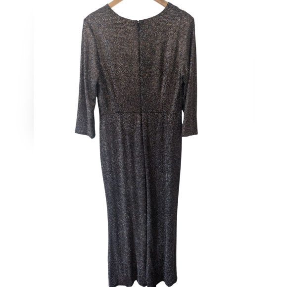 CALVIN KLEIN Womens Sparkly 3/4 Sleeve Full-Length Body Con Formal Dress - 12 - Picture 6 of 8